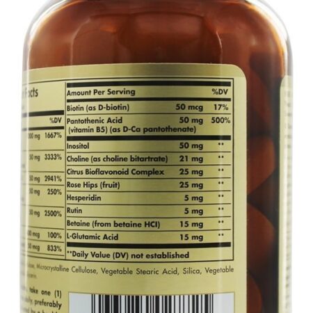 Fórmula de stress complexo Ultimate B + C - 90 Tablets Solgar - Imagem 3