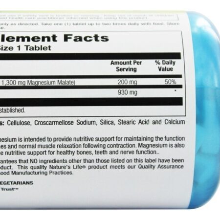 Magnésio Dimalato 1300 mg. - 100 Tablets Nature's Life - Imagem 3