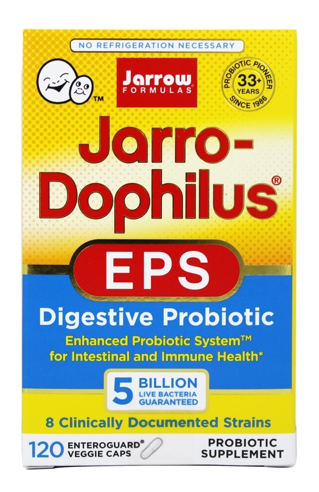 Jarro-Dophilus EPS Sistema Probiótico Aprimorado 5 Bilhões de UFC - Cápsulas vegetarianas 120 Jarrow Formulas