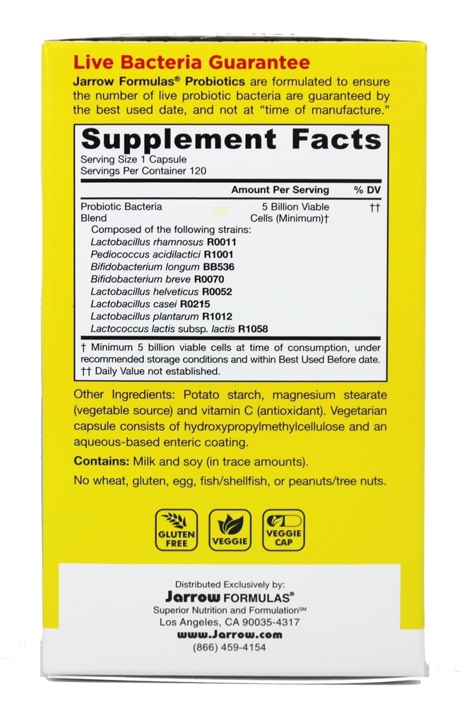 Jarro-Dophilus EPS Sistema Probiótico Aprimorado 5 Bilhões de UFC - Cápsulas vegetarianas 120 Jarrow Formulas - Imagem 2