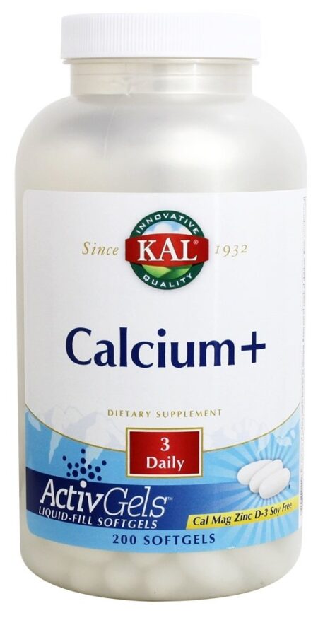 Cálcio + com Mag, zinco e vitamina D3 1000 mg. - 200 Softgels Kal