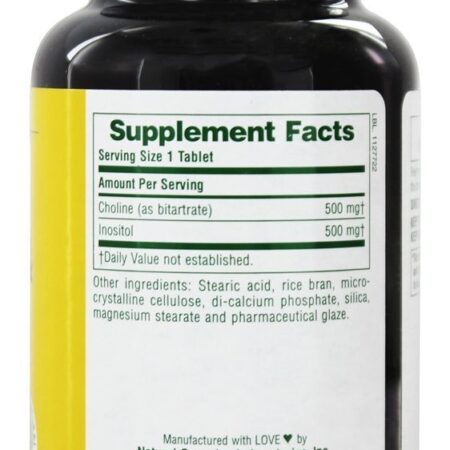 Colina e Inositol 500 / 500 mg. - 60 Tablets Natures Plus - Imagem 2