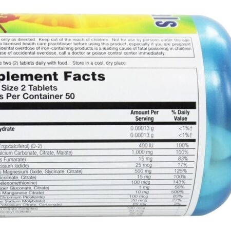 Minerais Mega Vegetarianos - 100 Tablets Nature's Life - Imagem 2