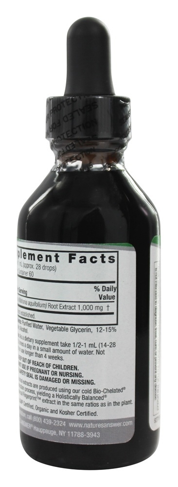 Álcool orgânico da raiz da uva de Oregon - 2 fl. oz. Nature's Answer - Imagem 3