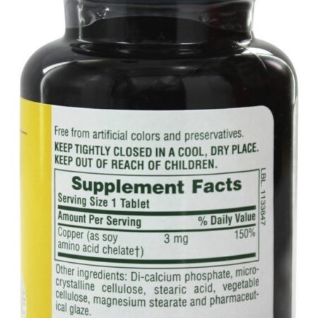 Cobre 3 mg. - 90 Tablets Natures Plus - Imagem 2