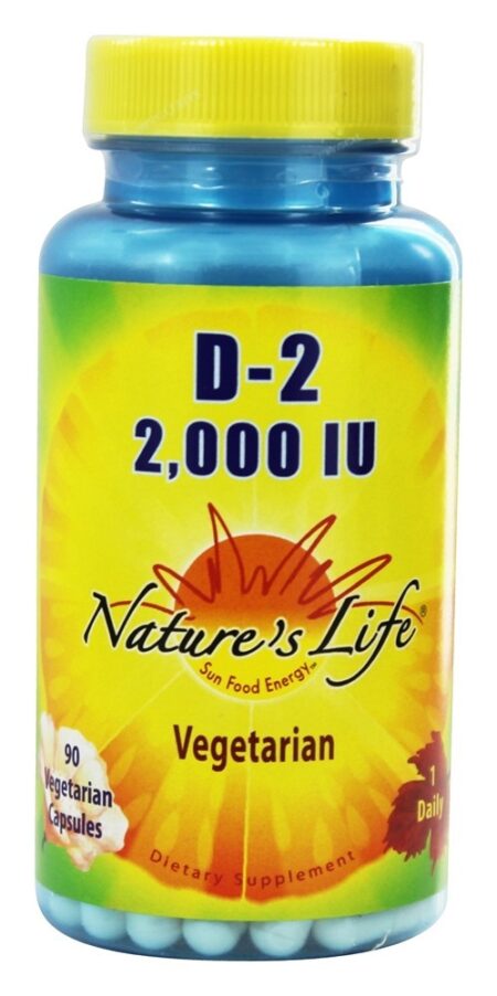 Vitamina D2 2000 UI - Cápsulas vegetarianas 90 Nature's Life