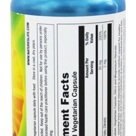 Zinco 30 mg. - Cápsulas vegetarianas 100 Nature's Life - Imagem 2