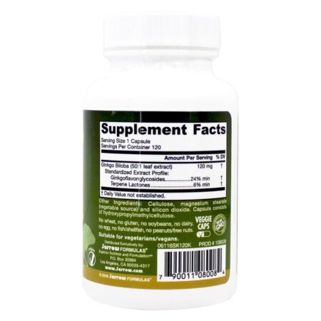 2-Pk Ginkgo Biloba 50 : 1 120 mg . - Cápsulas vegetarianas 240 Jarrow Formulas - Imagem 2