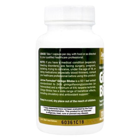 2-Pk Ginkgo Biloba 50 : 1 120 mg . - Cápsulas vegetarianas 240 Jarrow Formulas - Imagem 3