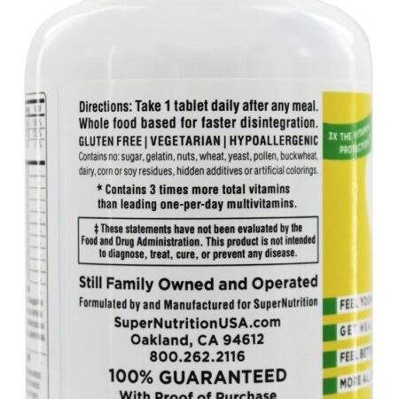 Simplesmente um multivitaminas do poder triplicar-se dos homens ferro livre - 90 Tablet (s) Super Nutrition - Imagem 4