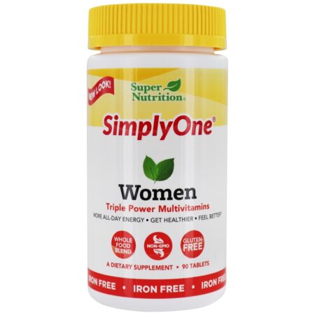 Simplesmente um multivitaminas do poder triplicar-se das mulheres ferro livre - 90 Tablets Super Nutrition