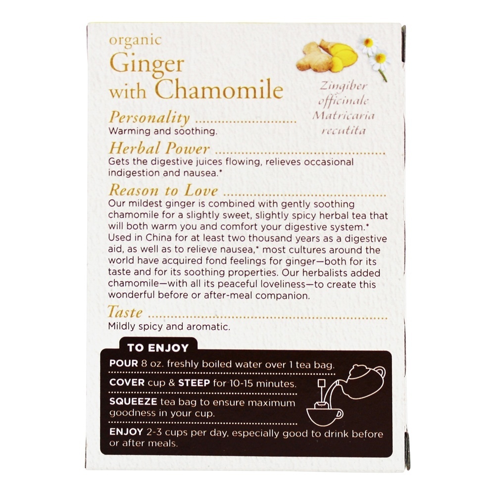 Gengibre Orgânico com Chá de Camomila - 16 Saquinhos de Chá Traditional Medicinals - Imagem 3