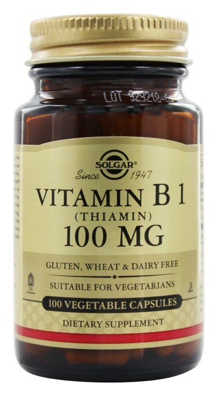 Vitamina B1 (tiamina) 100 mg. - Cápsulas vegetarianas 100 Solgar