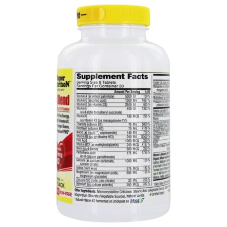 Mistura Feminina MultiVitamina Ferro Livre - 180 Tablets Super Nutrition - Image 2