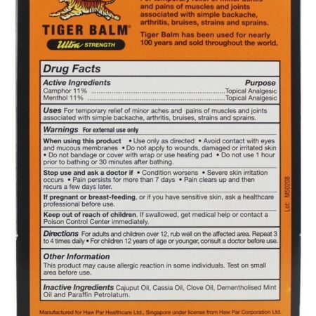 Ultra força dor aliviar pomada – 0.63 oz. Tiger Balm — foto 2 Ultra força dor aliviar pomada – 0.63 oz. Tiger Balm — foto 2
