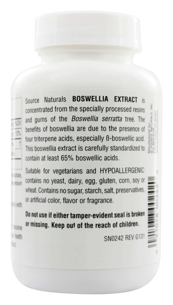 Extrato de Boswellia - 100 Tablets Source Naturals - Imagem 3