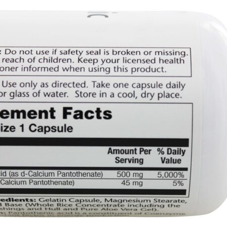 Ácido Pantotênico 500 mg. - Cápsulas 100 Solaray - Imagem 2