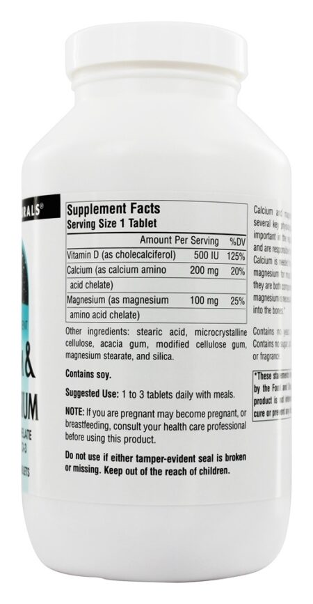 Quelato de Aminoácidos de Cálcio e Magnésio com Vitamina D3 300 mg. - 250 Tablets Source Naturals - Image 2