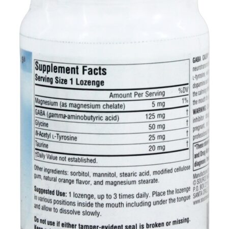GABA Calma Sublingual Laranja Aromatizado - 60 Tablets Source Naturals - Imagem 2