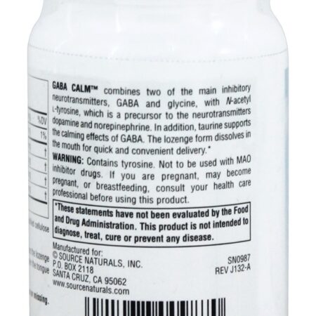 GABA Calma Sublingual Laranja Aromatizado - 60 Tablets Source Naturals - Imagem 3
