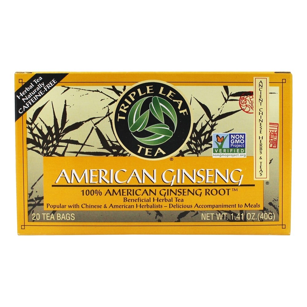 Chá de raiz de ginseng americano - 20 Saquinhos de Chá Triple Leaf Tea