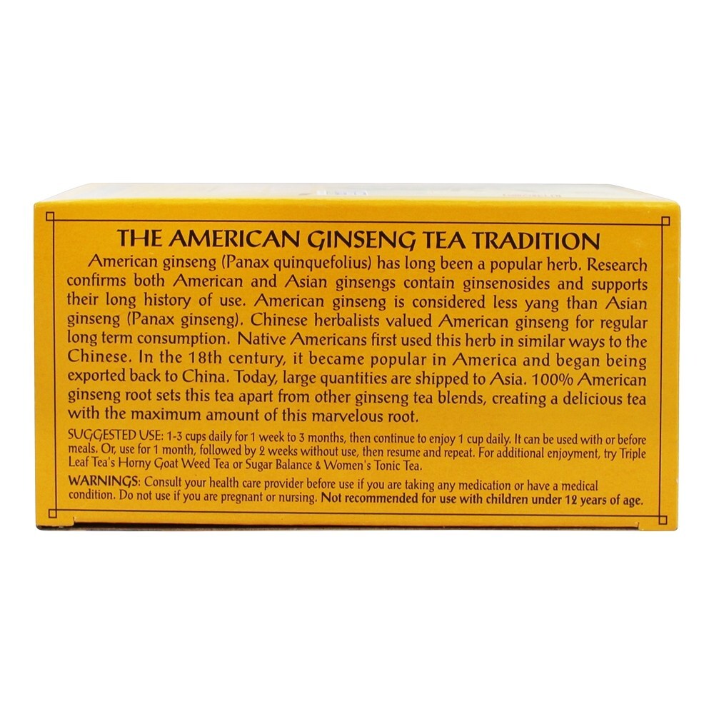 Chá de raiz de ginseng americano - 20 Saquinhos de Chá Triple Leaf Tea - Imagem 3