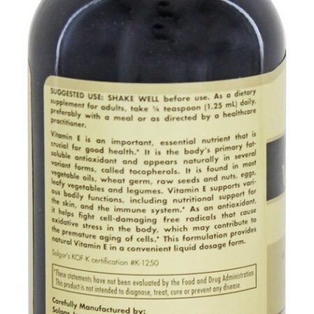 Vitamina E Líquida 20000 UI - 4 fl. oz. Solgar - Imagem 3