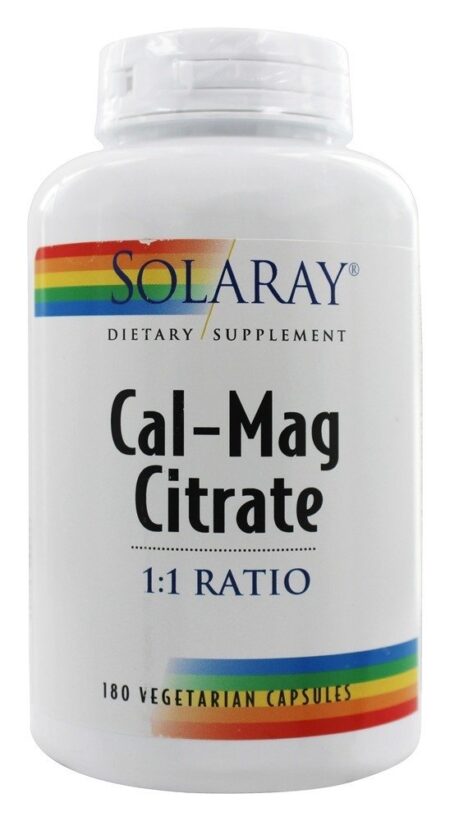 Citrato Cal-Mag 1: 1 Ratio - Cápsulas vegetarianas 180 Solaray