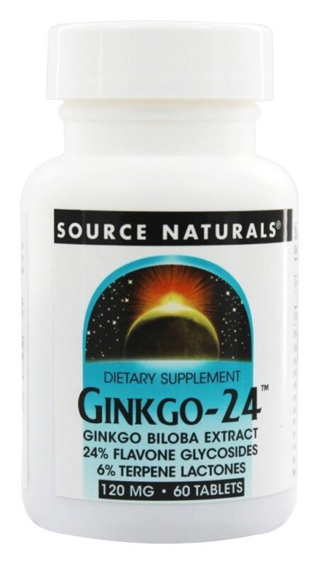 Ginkgo-24 Ginkgo Biloba Extrair 120 mg. - 60 Tablets Source Naturals