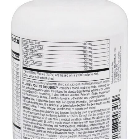 St. John's Positive Thoughts Para Um Bom Humor - 45 Tablets Source Naturals - Imagem 3