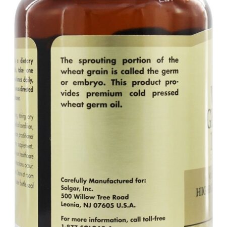 Óleo de Germe de Trigo Prensado a Frio 1130 mg. - 100 Softgels Solgar - Imagem 4