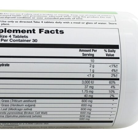 Total Verduras Completar Verde Comida Fórmula - 120 Tablets Sunny Green - Imagem 3
