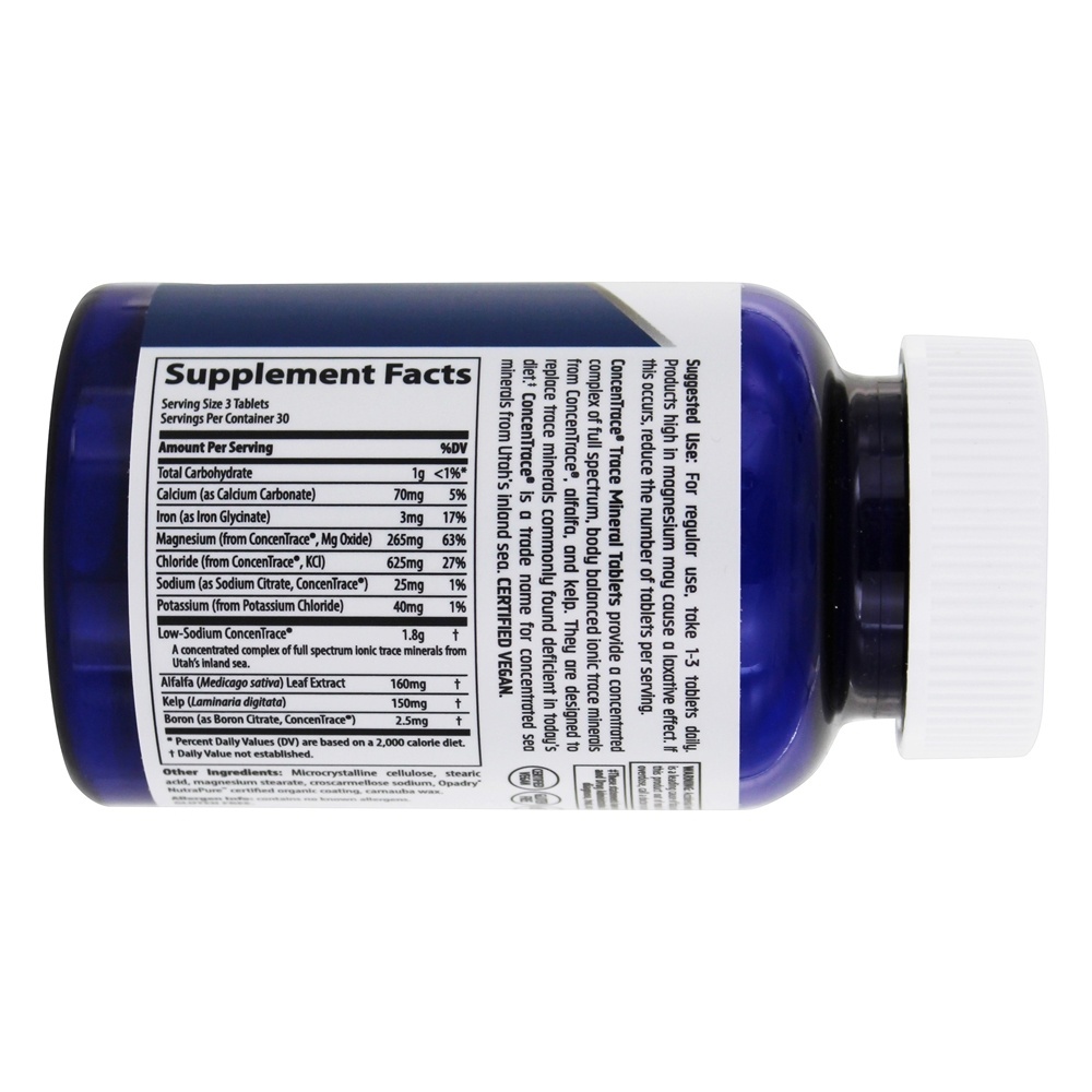 Comprimidos Minerais ConcenTrace Trace - 90 Tablets Trace Minerals Research - Imagem 2