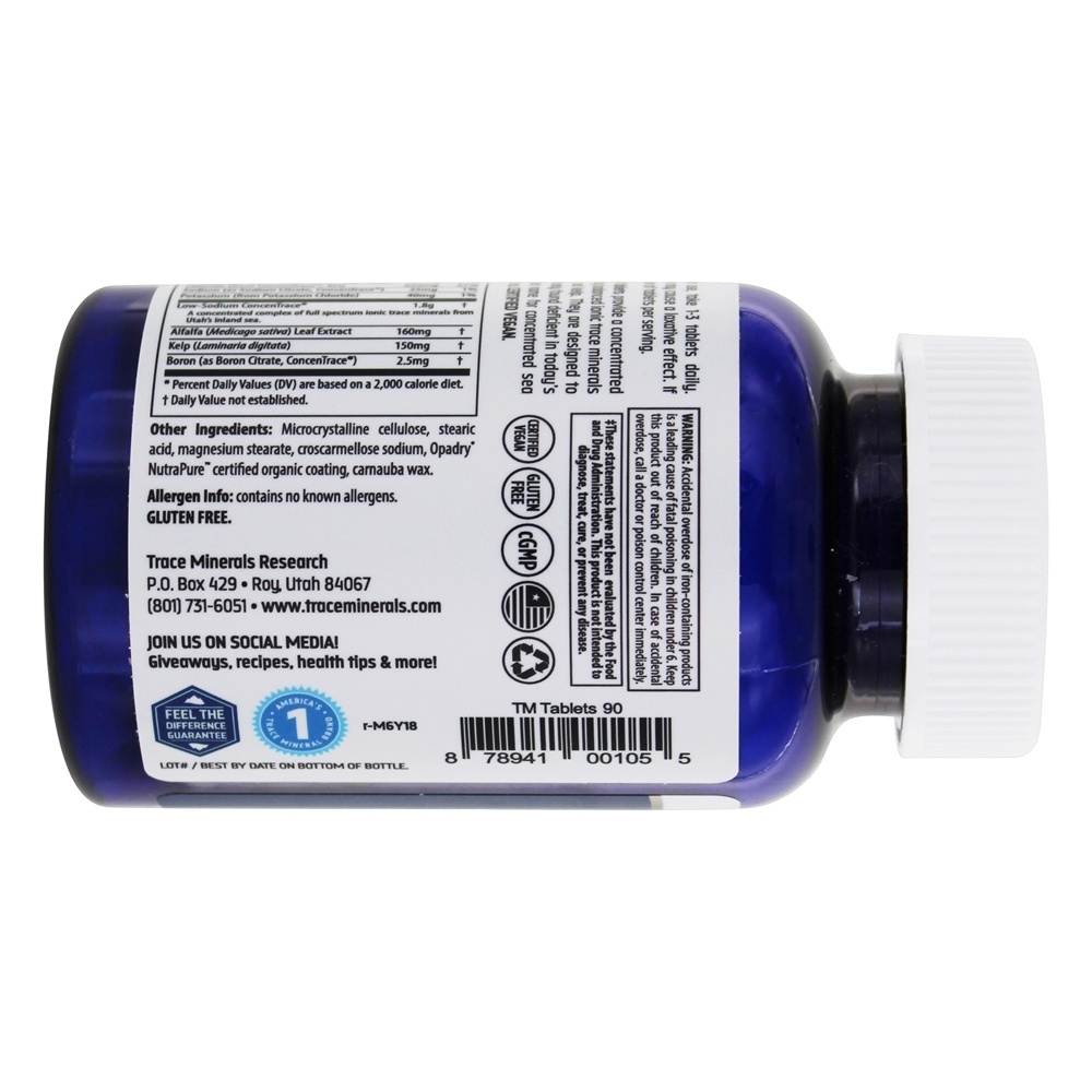 Comprimidos Minerais ConcenTrace Trace - 90 Tablets Trace Minerals Research - Imagem 3