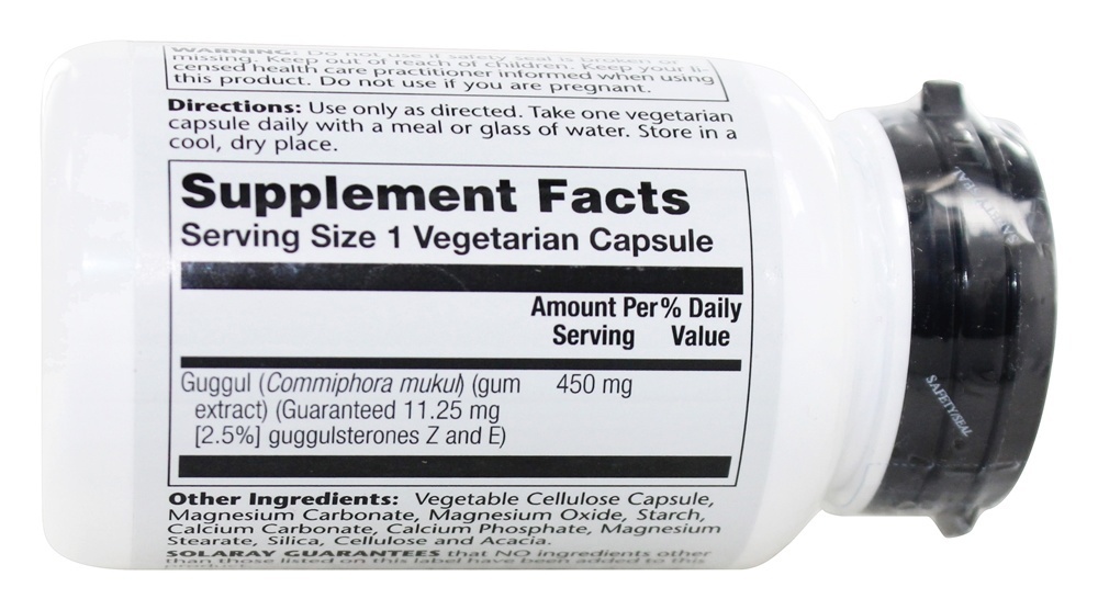 Ervas ayurvédicas Guggul 450 mg. - Cápsulas 60 Solaray - Imagem 3