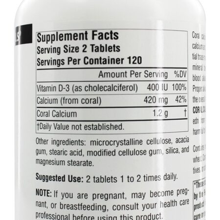 Cálcio Coral 600 mg. - 240 Tablets Source Naturals - Imagem 2