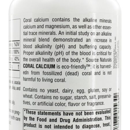 Cálcio Coral 600 mg. - 240 Tablets Source Naturals - Imagem 3