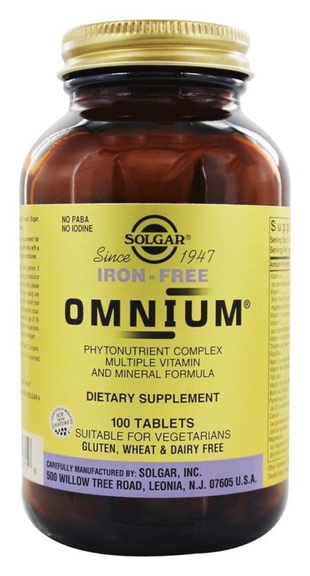 Omnium O Múltiplo Ferro Rico Rico em Phytonutrient Avançado - 100 Tablets Solgar