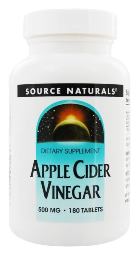 Vinagre de maçã 35 % ácido acético 500 mg. - 180 Tablets Source Naturals