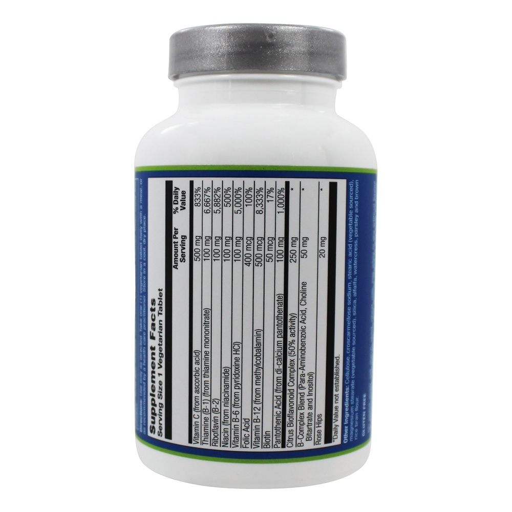 Estressado Fora Vitamina Complexo com Rosa Quadris & Bioflavonoid - Cápsulas vegetarianas 60 Vita Logic - Imagem 3