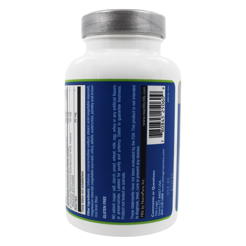 Estressado Fora Vitamina Complexo com Rosa Quadris & Bioflavonoid - Cápsulas vegetarianas 60 Vita Logic - Imagem 4