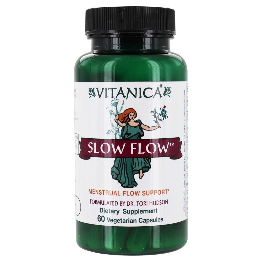 Suporte de fluxo menstrual de fluxo lento - Cápsulas vegetarianas 60 Vitanica