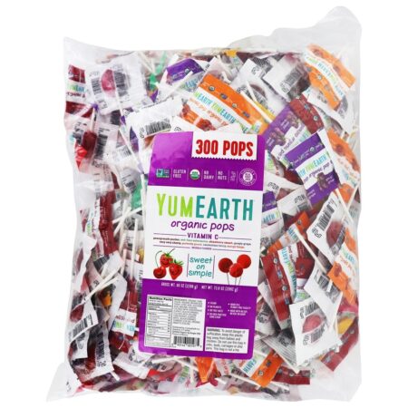 Organic Pops Bulk Bag sabores variados - 300 Pirulito (s) YumEarth