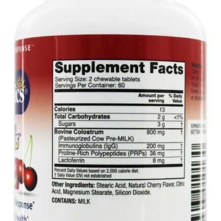 Colostrum Plus Sabor Cereja - 120 comprimidos mastigáveis Symbiotics - Imagem 2