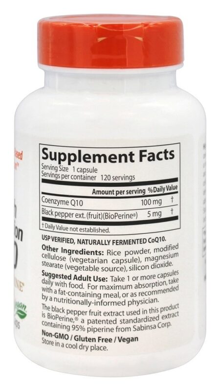 CoQ10 de Alta Absorção com BioPerina 100 mg. - Cápsulas vegetarianas 120 Doctor's Best - Image 2