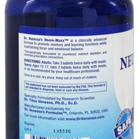 Neuro-Maxx - 120 Tablets Dr. Venessa's Formulas - Imagem 3