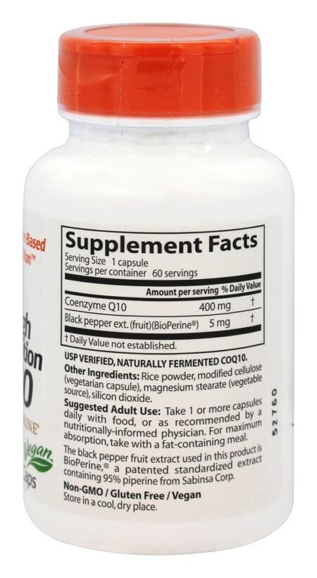 CoQ10 de Alta Absorção com BioPerina 400 mg. - Cápsulas vegetarianas 60 Doctor's Best - Image 2