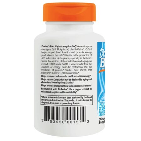 CoQ10 de Alta Absorção com BioPerina 400 mg. - Cápsulas vegetarianas 60 Doctor's Best - Image 3