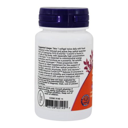 Ubiquinol CoQH-CF 50 mg. - 60 Softgels NOW Foods - Image 3