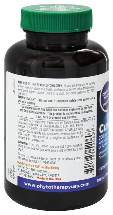 CurcuGel 250mg Curcuminoids Complex - 60 Softgels Phyto Therapy - Image 3